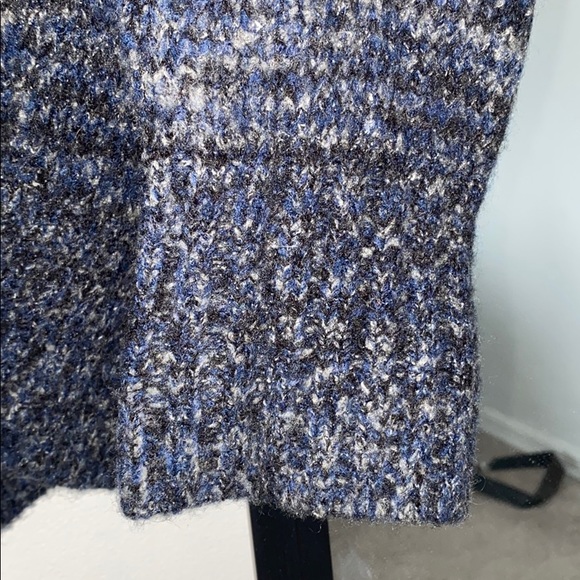 ZARA Wool Oversized Grandpa Boyfriend Sweater | marled Blue Knit Large - Picture 7 of 16